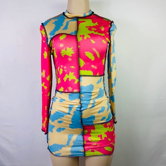 Multi color mini dress - Picture 3 of 3